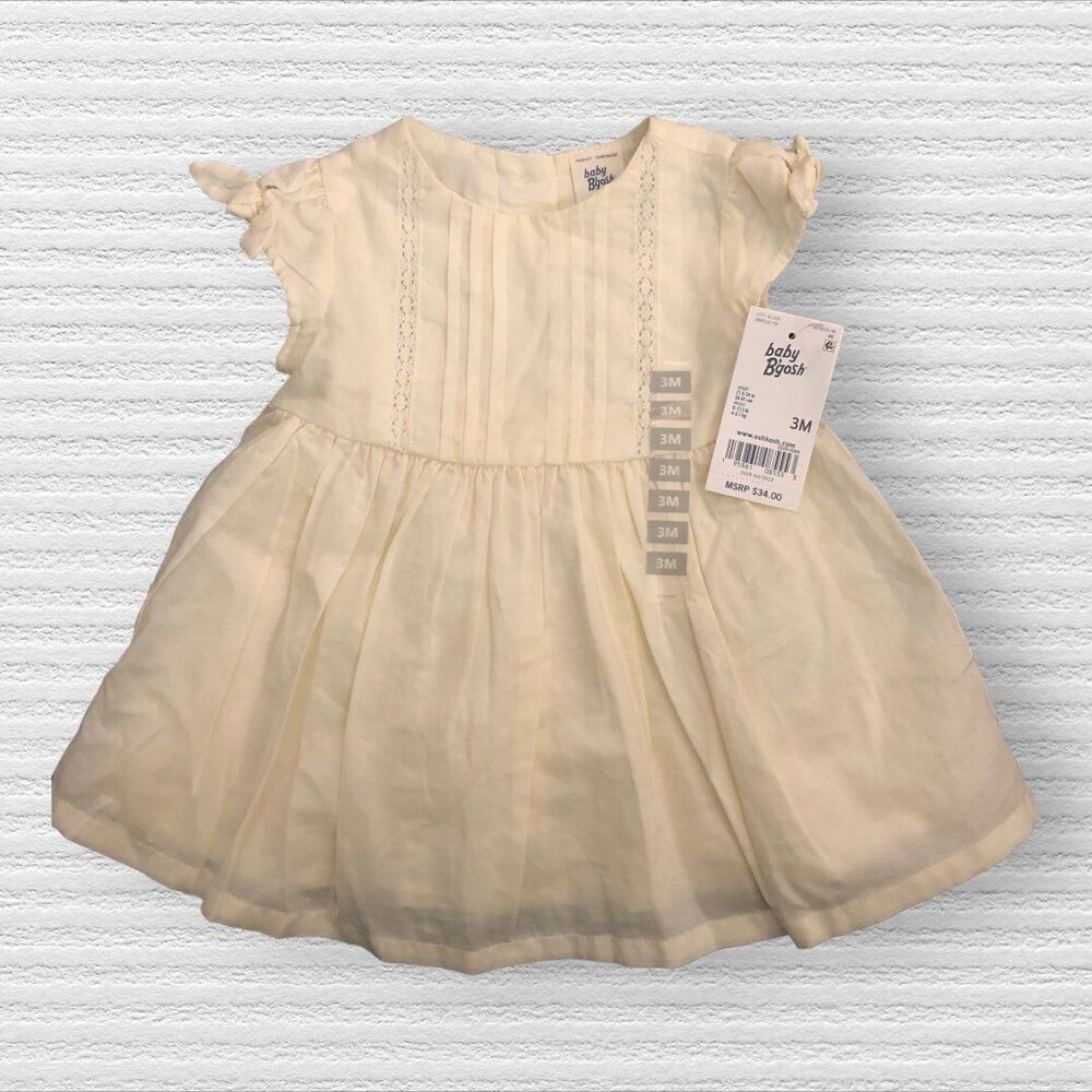Baby B’gosh Oshkosh 3m Classic White Dress NWT